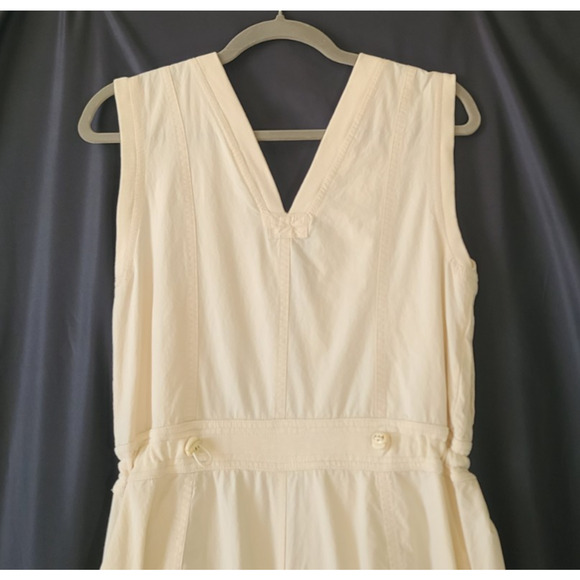 Anthropologie Daily Practice Soller White Cotton Drawstring Jumpsuit XS - Picture 9 of 12